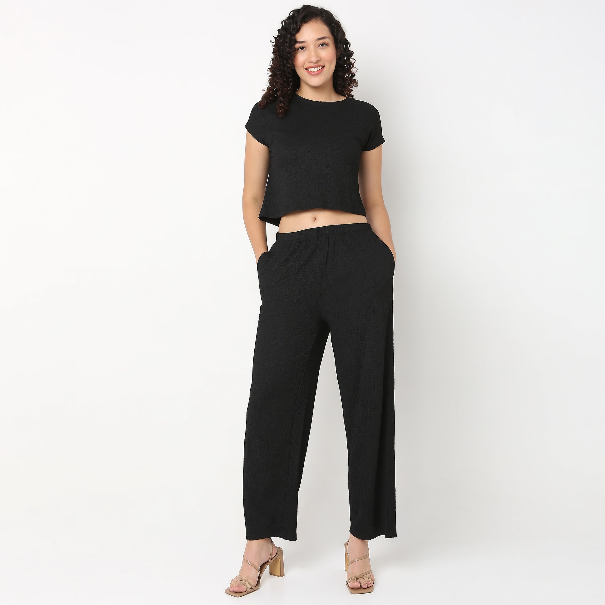 Solid Boxy Fit Crop Top