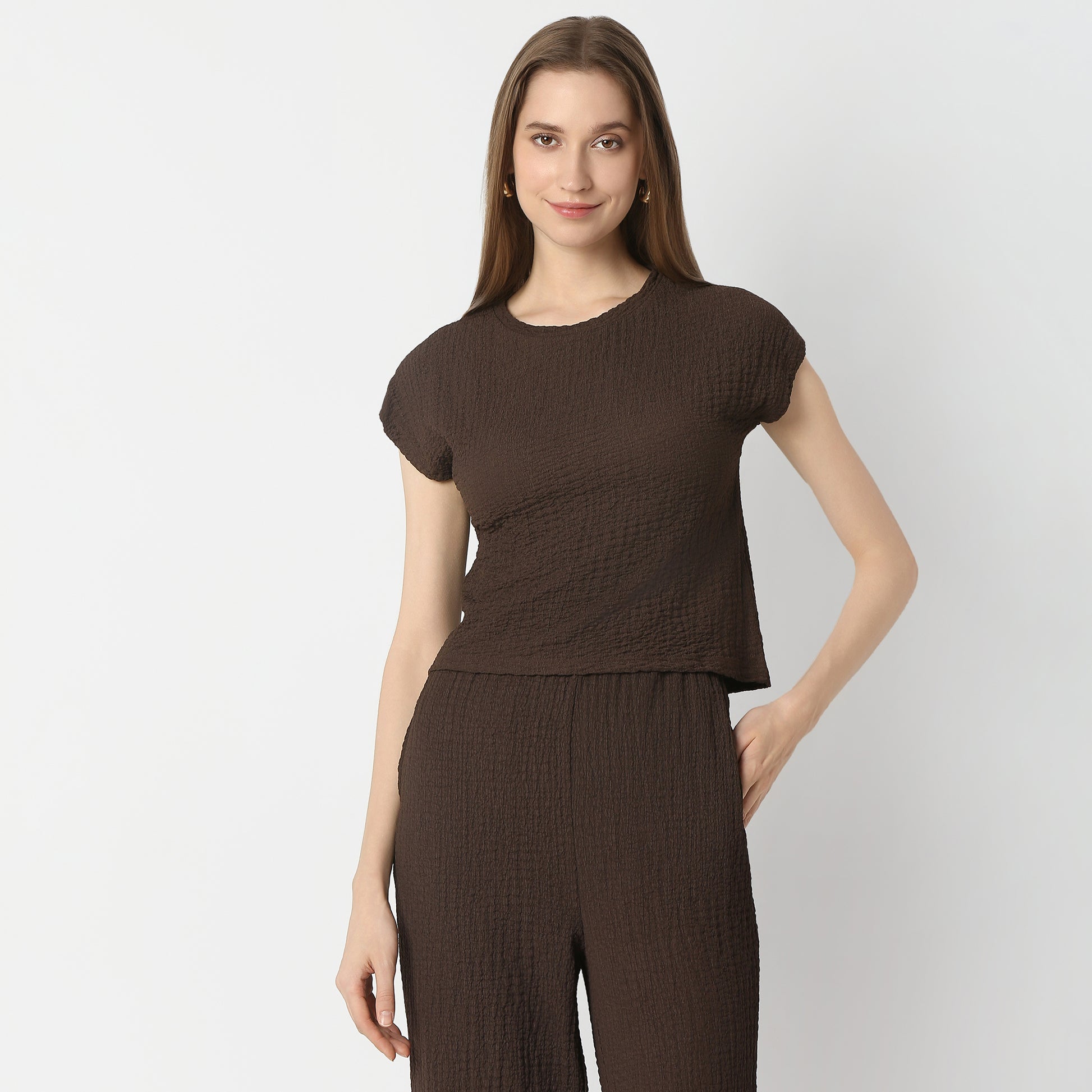 Solid Boxy Fit Crop Top