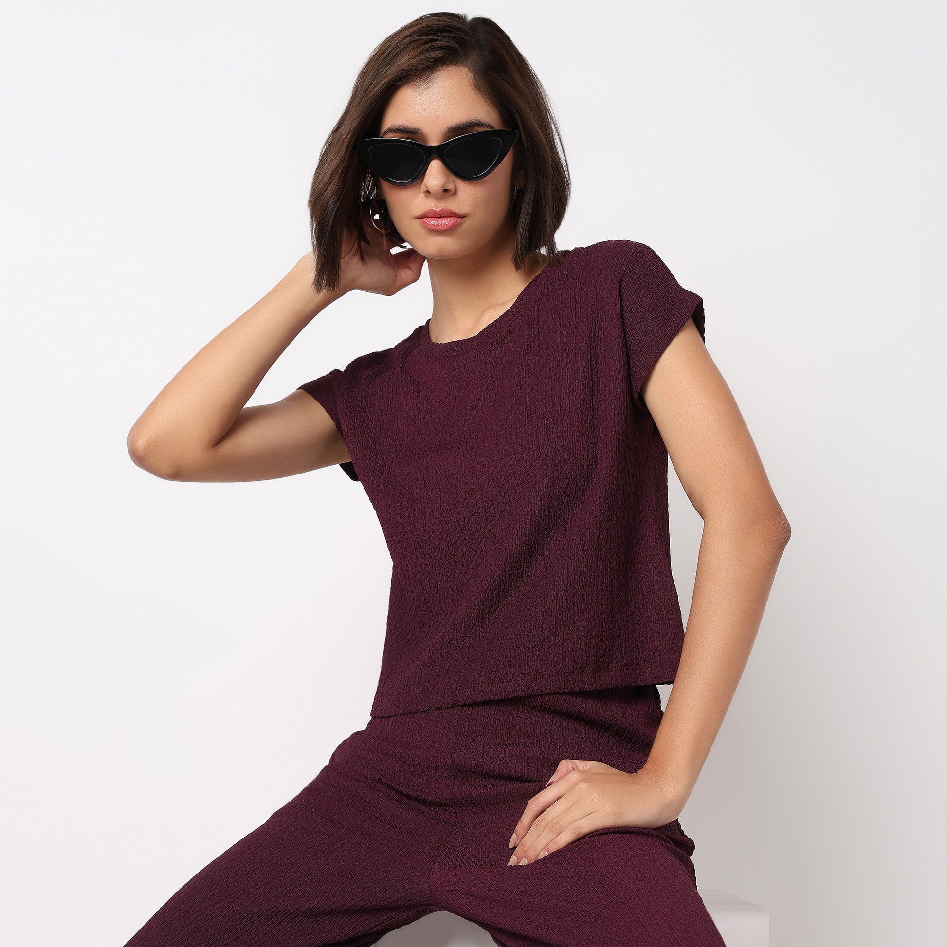 Solid Boxy Fit Crop Top