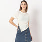 Regular Fit Solid Cropped Betty Short Sleeve Top with Ruching