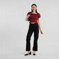 Smocking Detail Square Neck Cropped Top