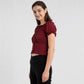 Smocking Detail Square Neck Cropped Top