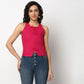 Buy Women Slim Fit Solid Sleeveless Top  - Style Union