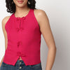 Buy Women Slim Fit Solid Sleeveless Top  - Style Union