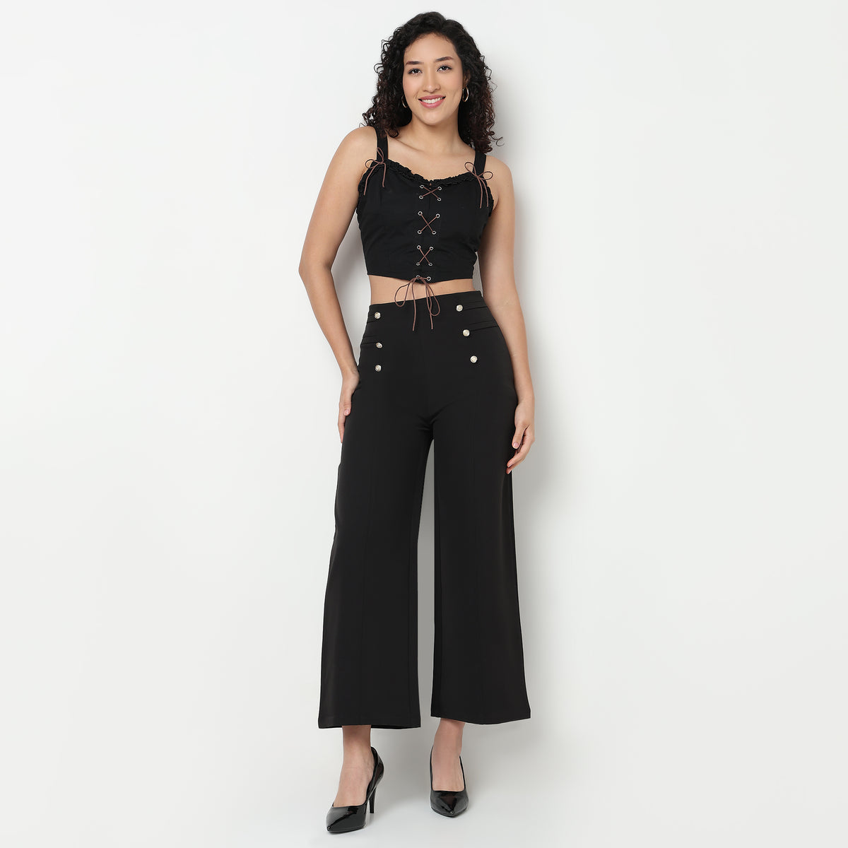 Buy Women Slim Fit Solid Sleeveless Top  - Style Union