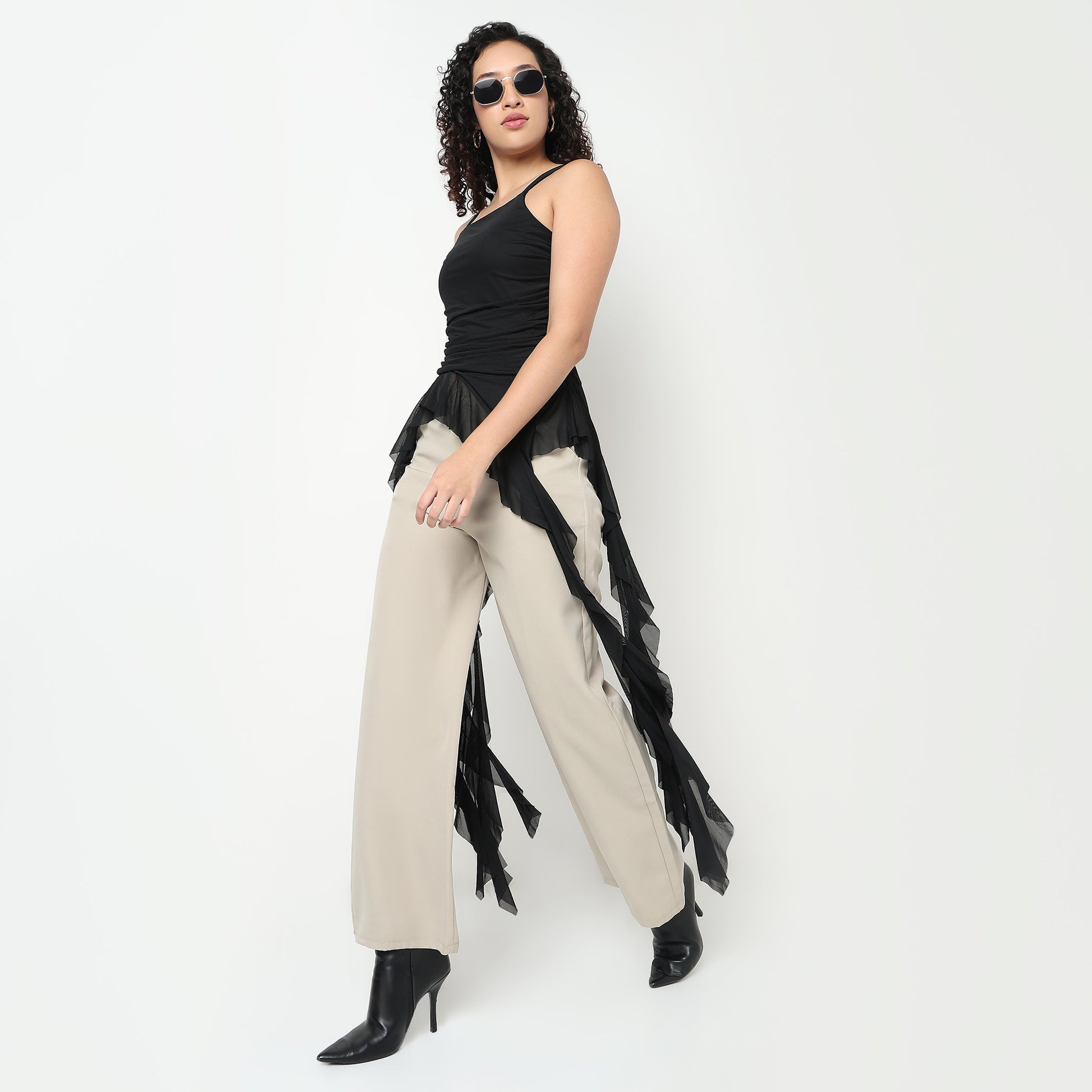 Buy Women Slim Fit Solid Sleeveless Top  - Style Union