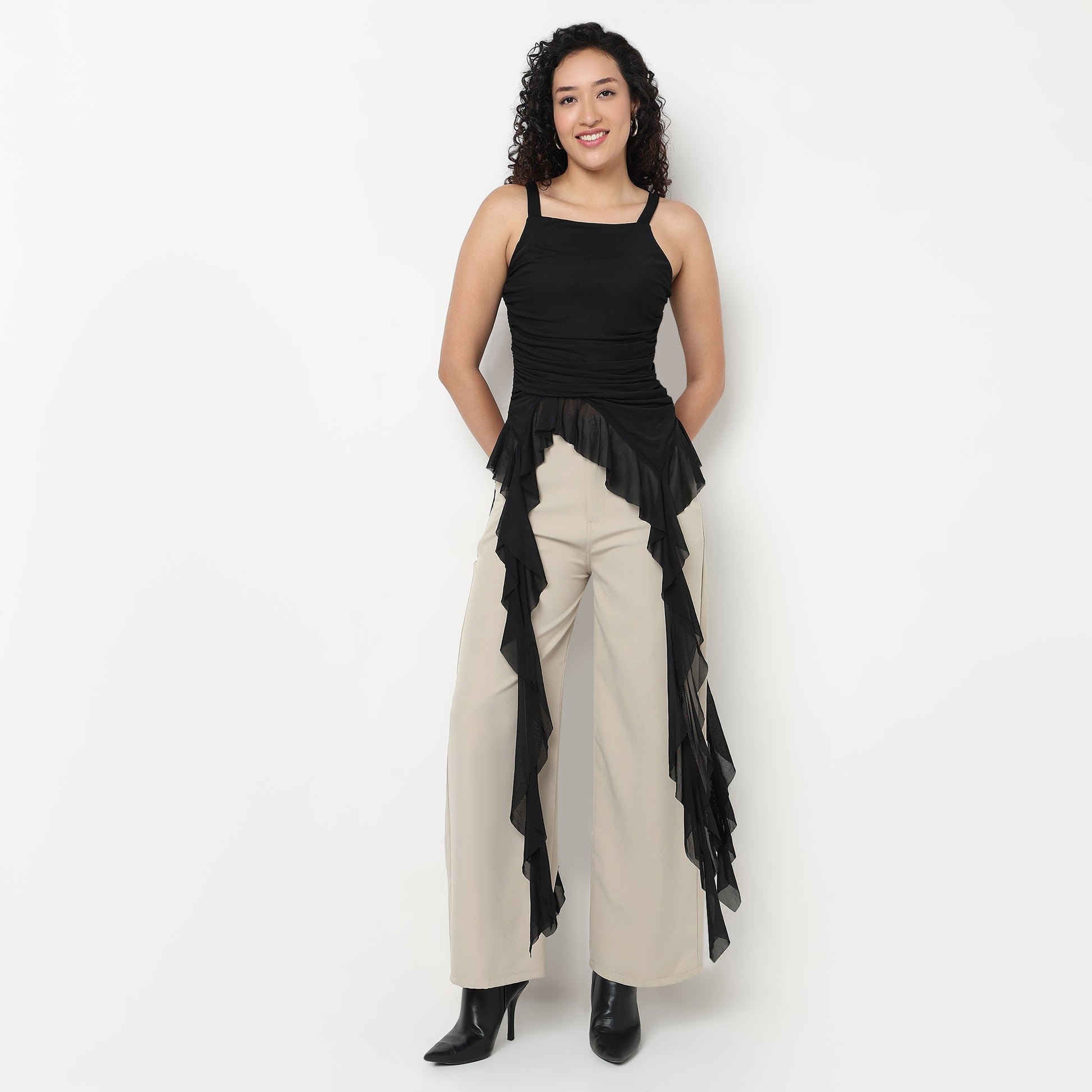 Buy Women Slim Fit Solid Sleeveless Top  - Style Union