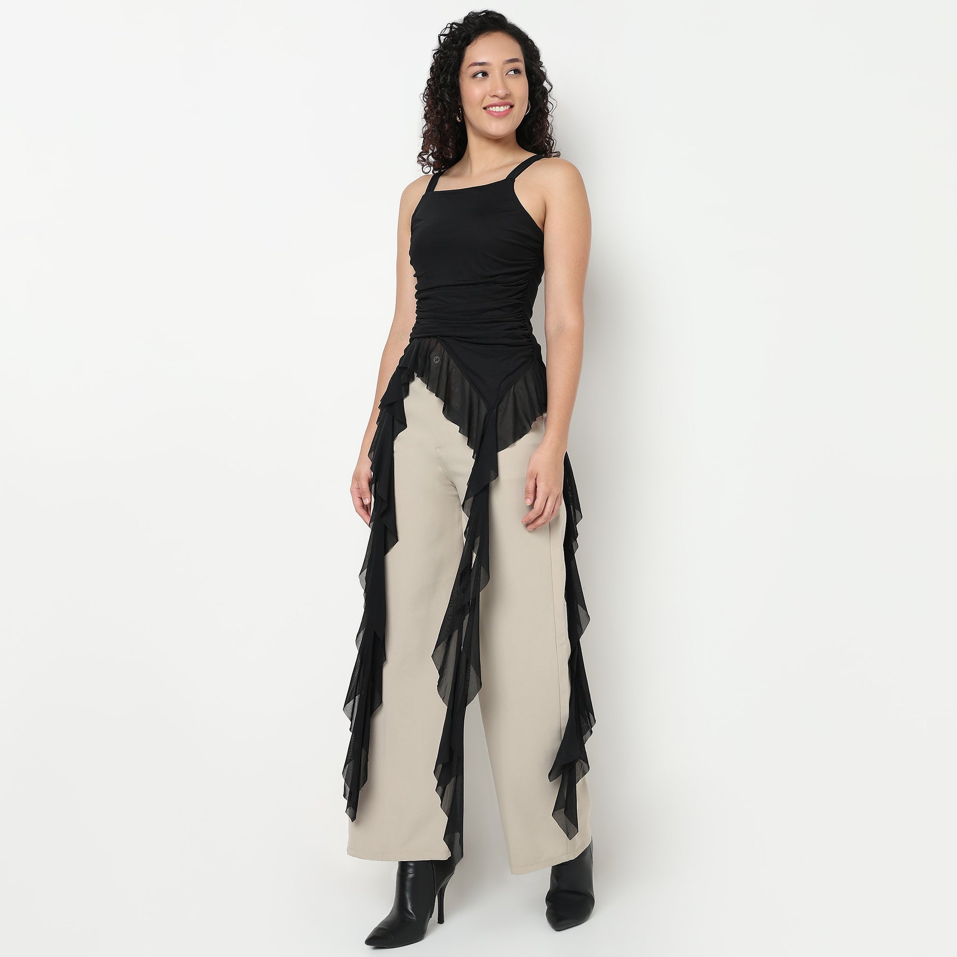 Buy Women Slim Fit Solid Sleeveless Top  - Style Union