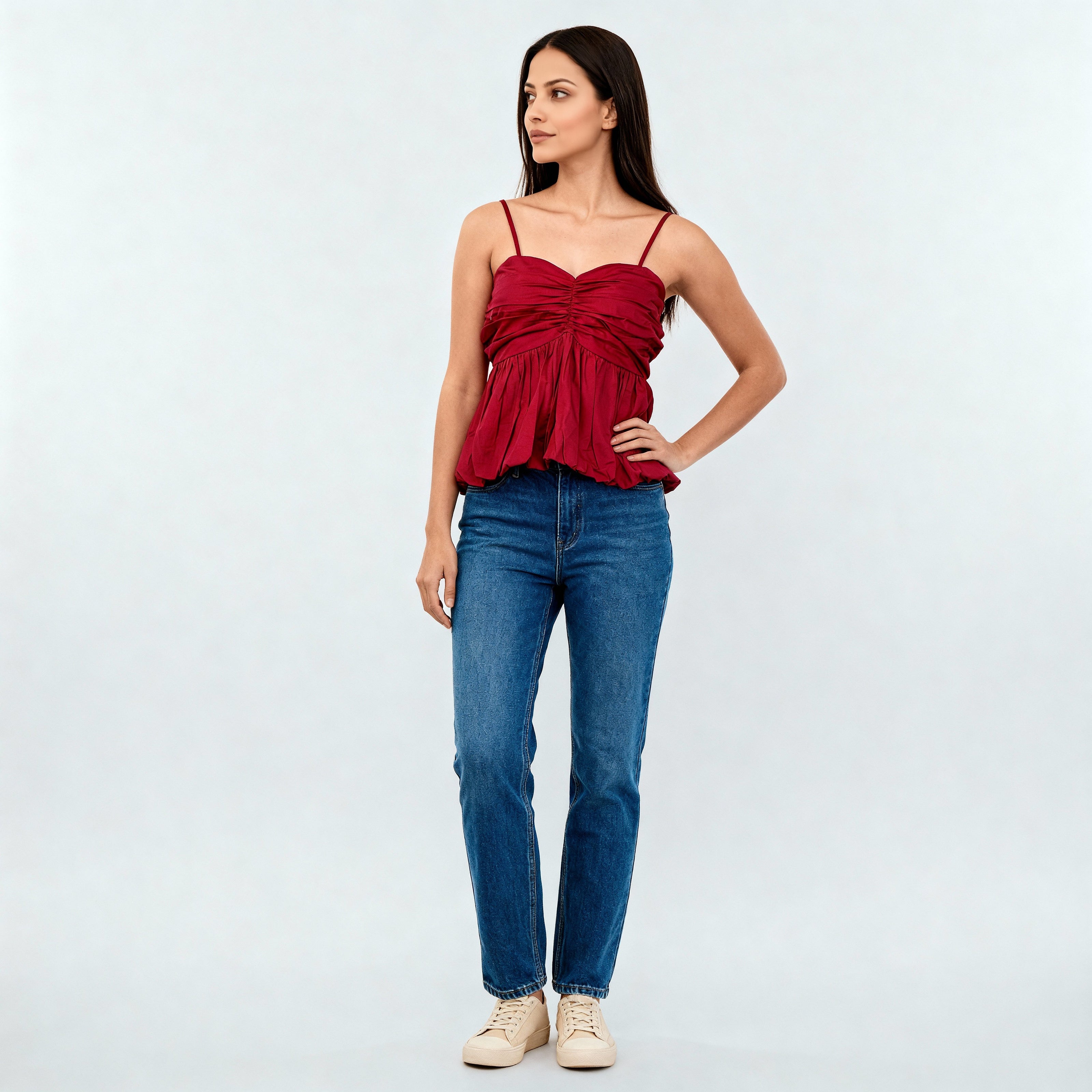 Cotton Cropped Bubble Top