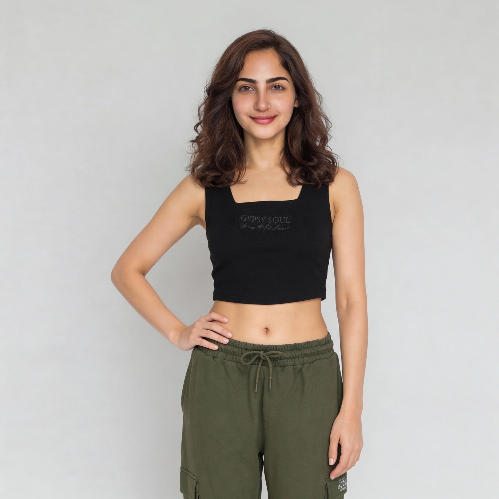 Graphic Sleeveless Crop Top