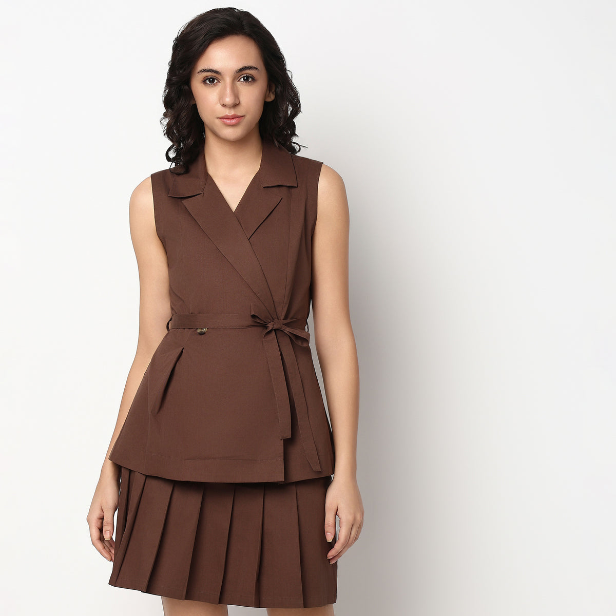 Buy Women Slim Fit Solid Sleeveless Top  - Style Union