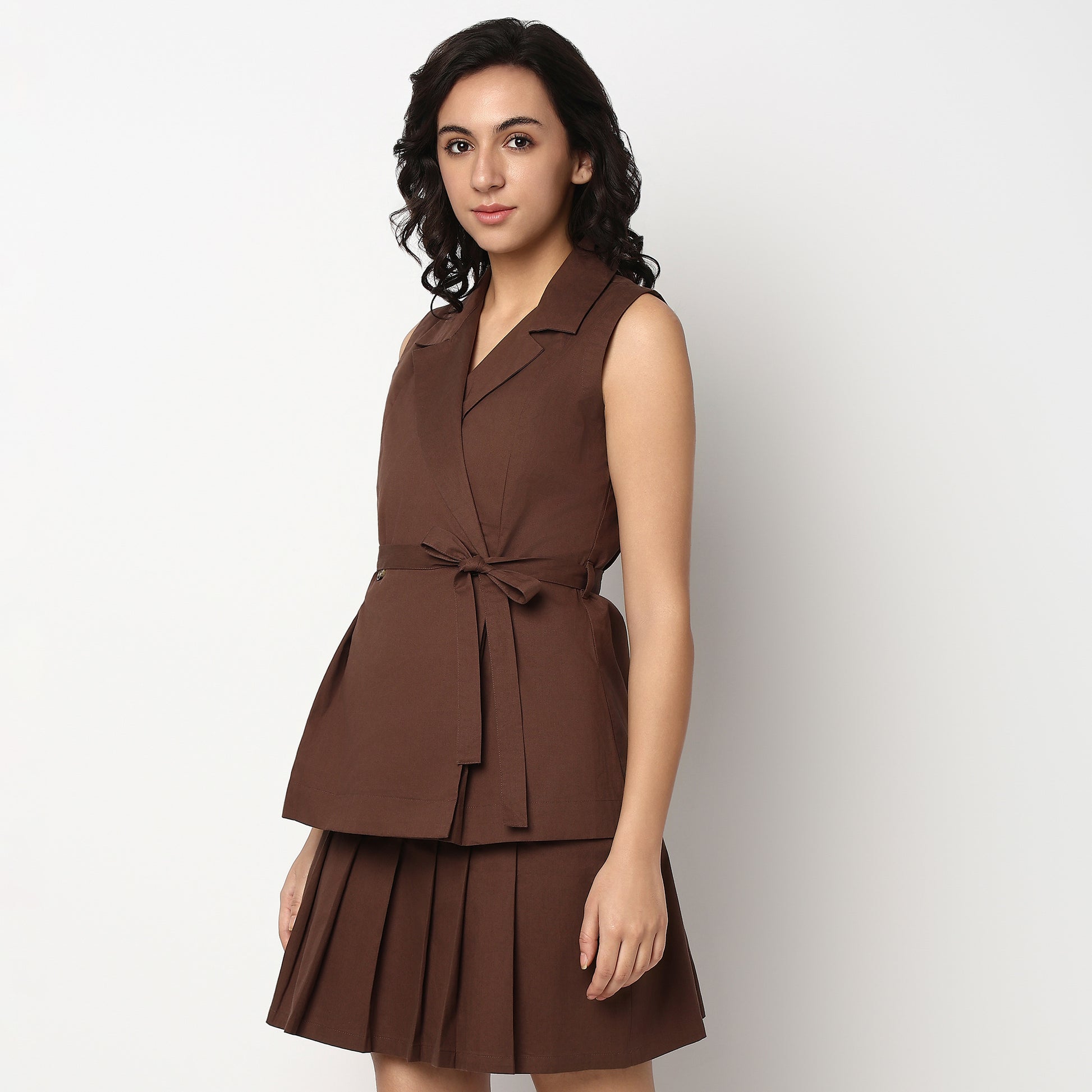 Buy Women Slim Fit Solid Sleeveless Top  - Style Union