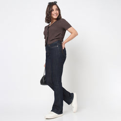 V-Neck Top With Front Button Opening And Side Ruching
