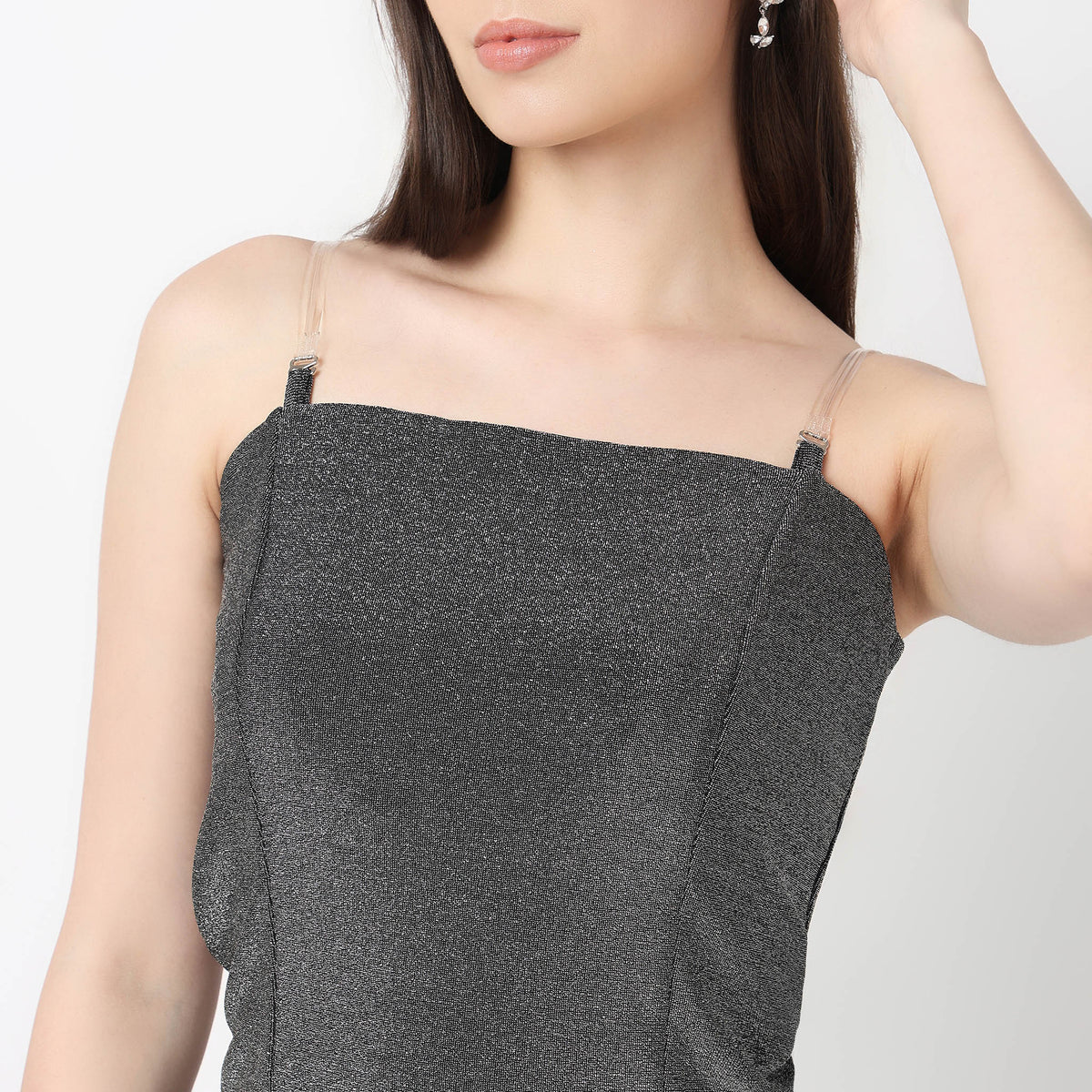 Embellished Square Neck Tube Top