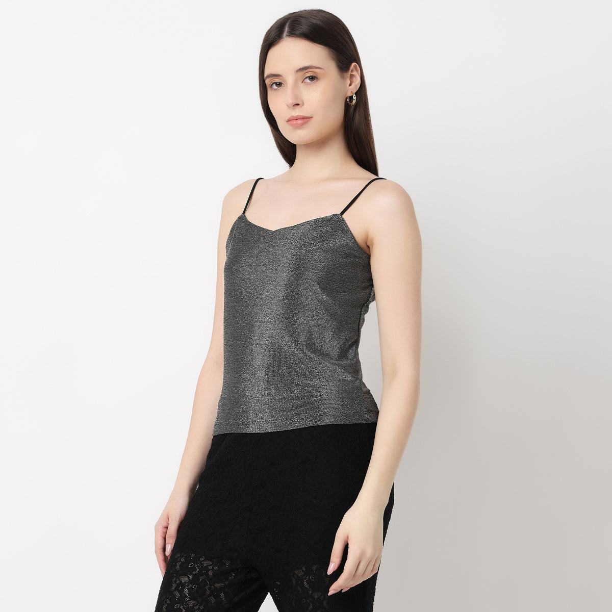 Fitted Betty Top With V Hem