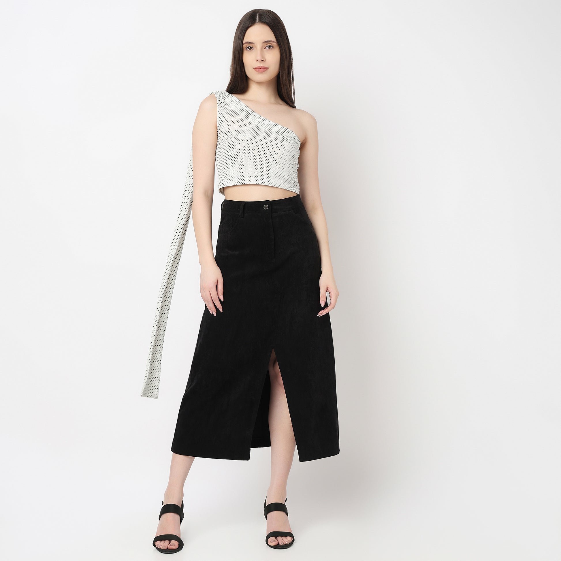 One Shoulder Embellished Top