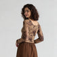 V-Neck Full Sleeves Asymmetrical Crop Top