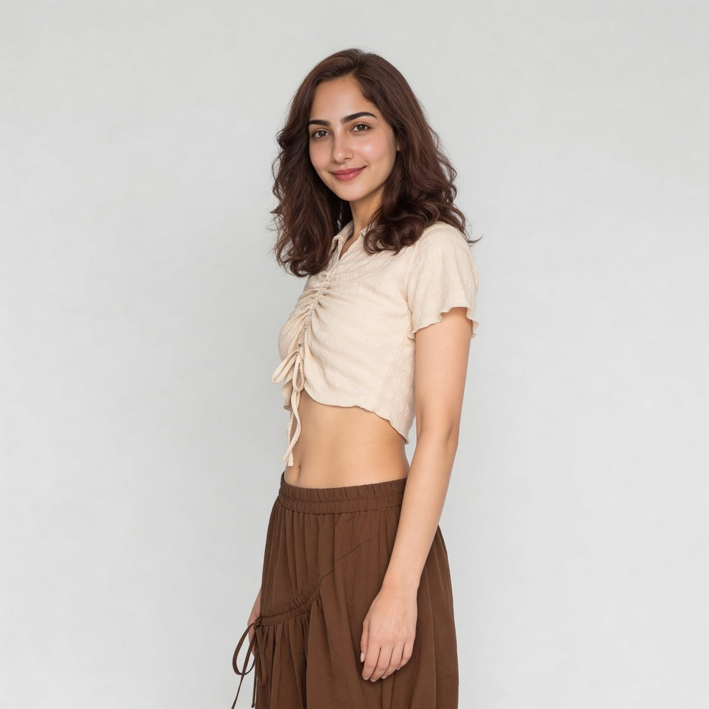 Slim Fit Front Ruched Top