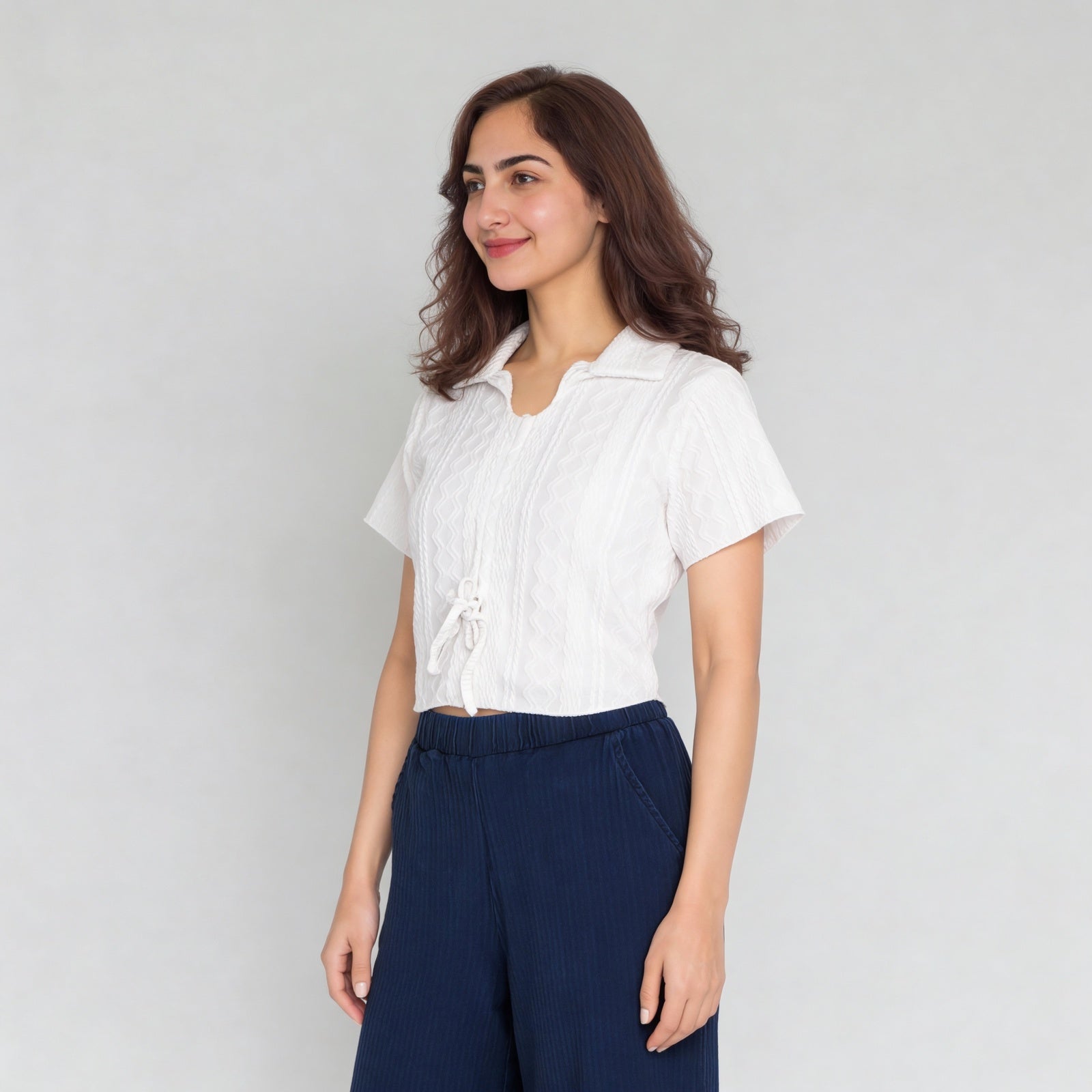 Polyester Elastane Solid Short Sleeve Top