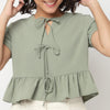 Boxy Fit Top With Bow Detail