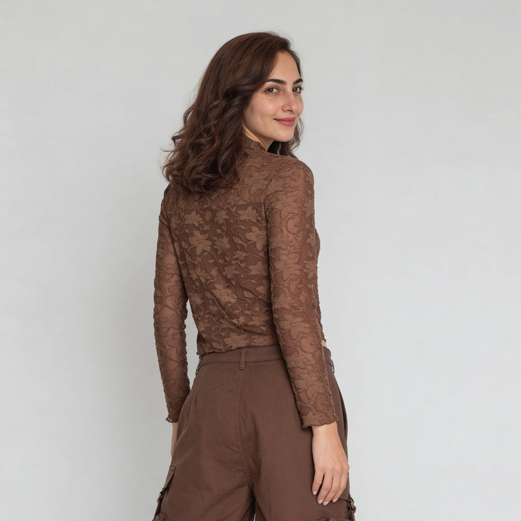 Structured High Neck Slim Fit Top