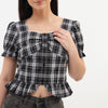 Checkered Woven Top