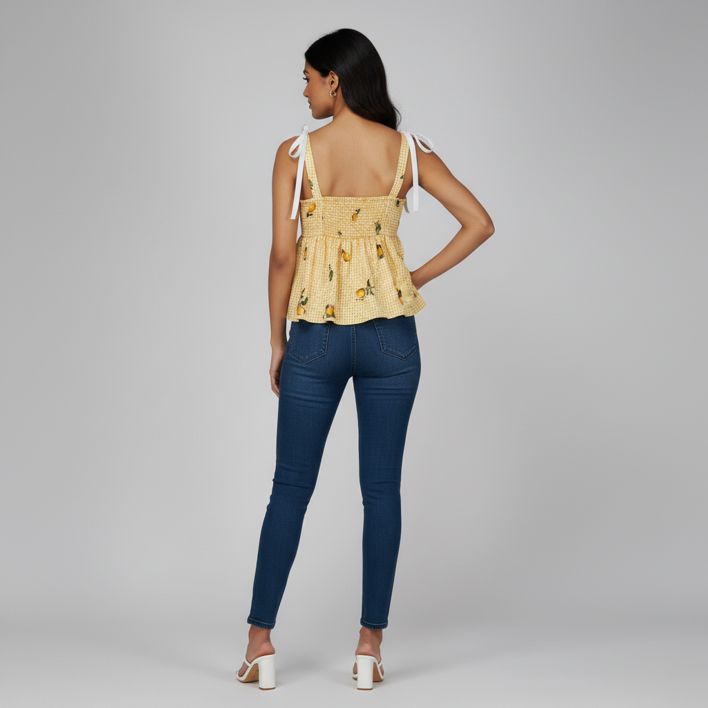 Printed Slim Fit Strappy Top