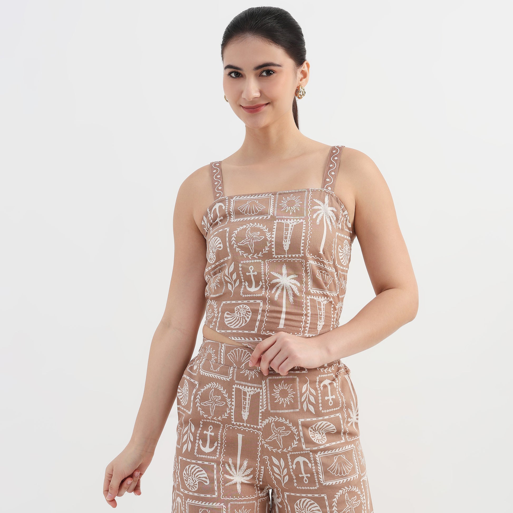 Printed Slim Fit Crop Top