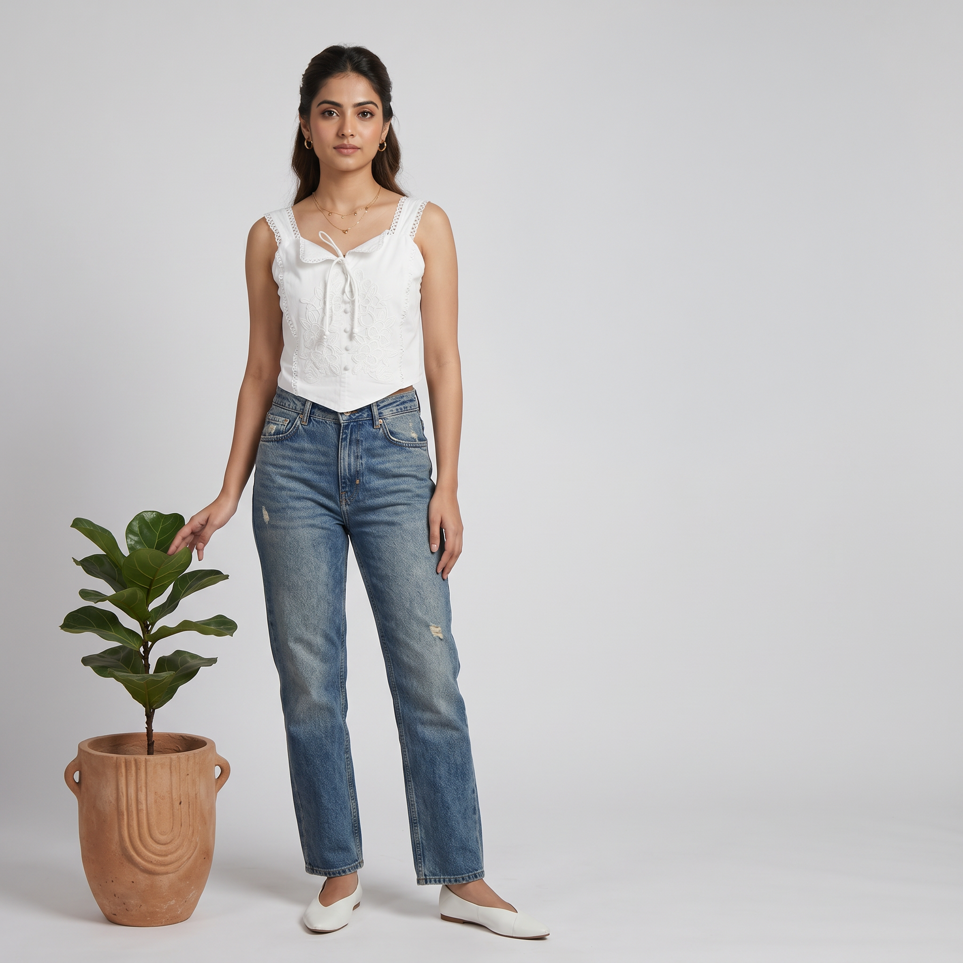 Cotton Embroidered Top