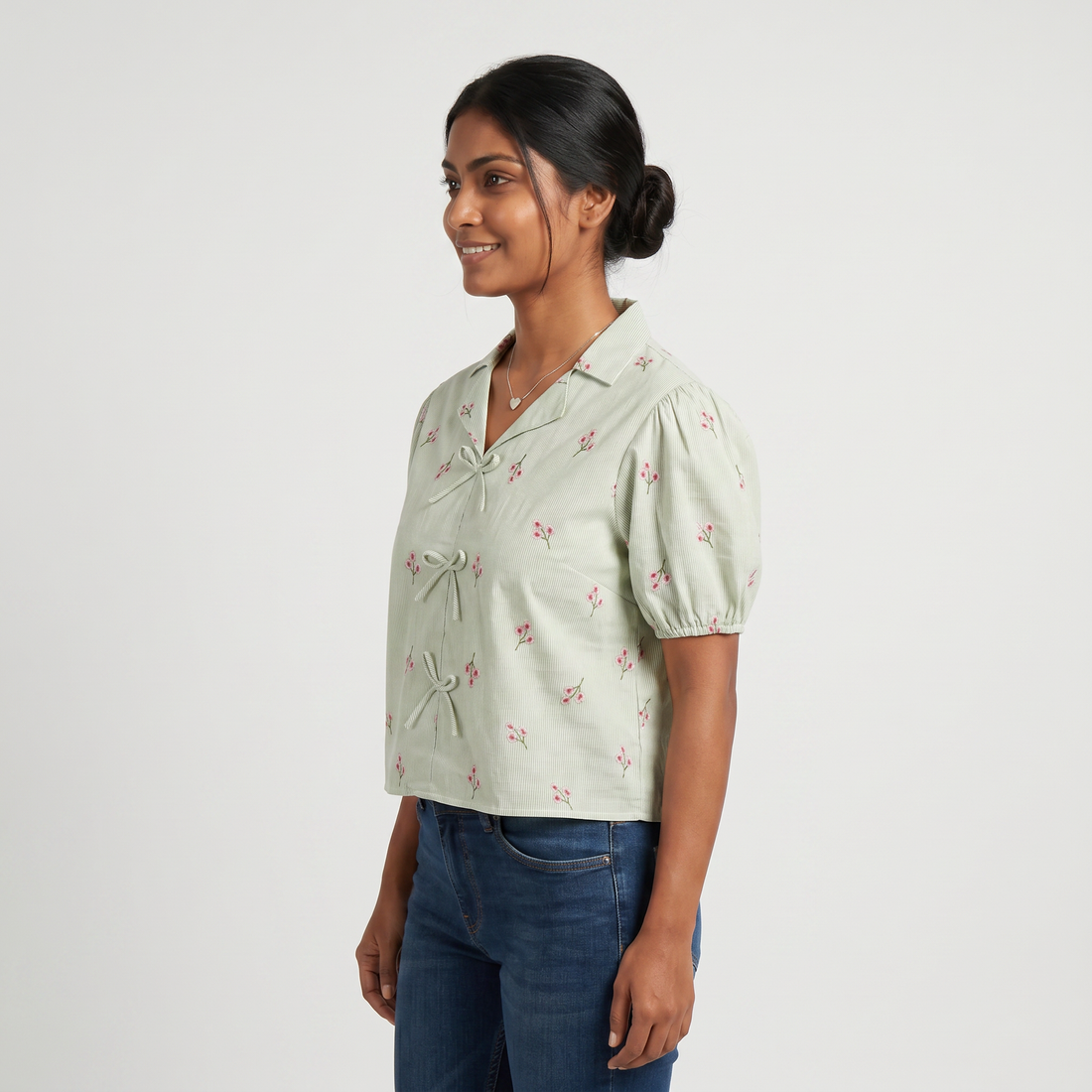Cotton Embroidered Cropped Top
