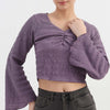 Solid Full Sleeve Crop Top