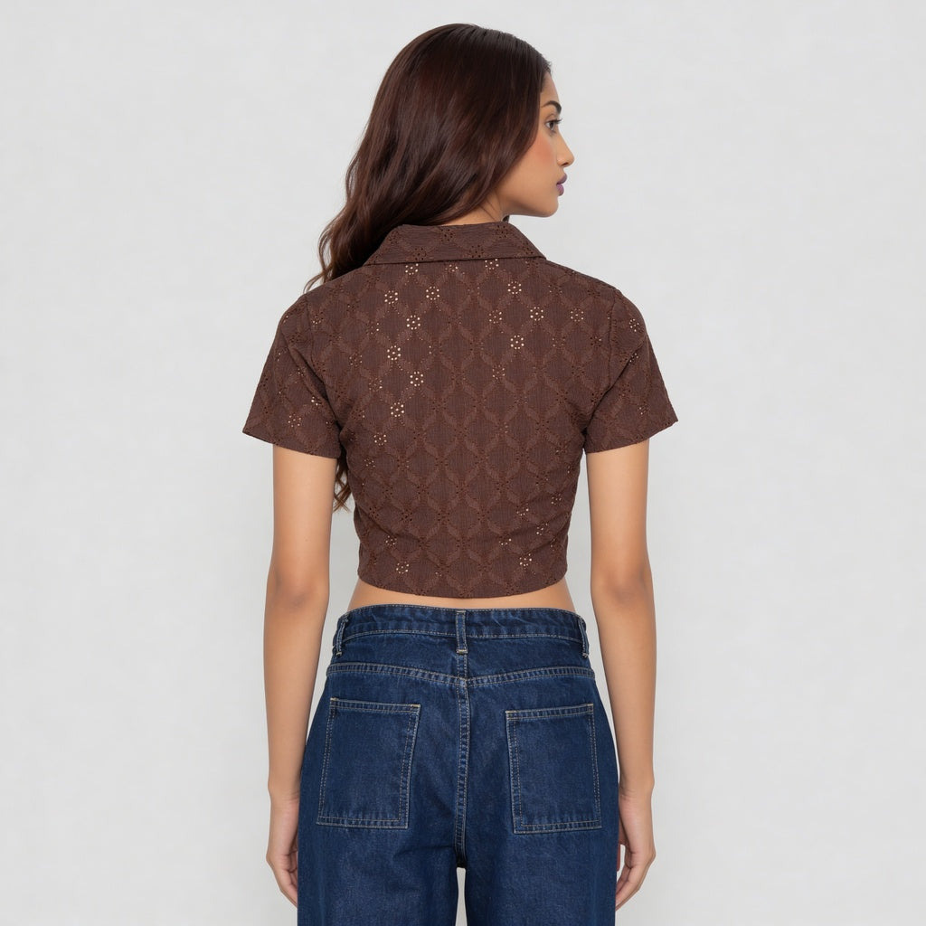 Solid Slim Fit Betty Crop Top