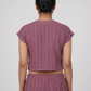 Textured Round Neck Crop Top
