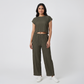 Textured Round Neck Crop Top
