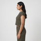Textured Round Neck Crop Top