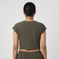 Textured Round Neck Crop Top
