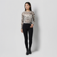 Printed Full Sleeve Cropped Top