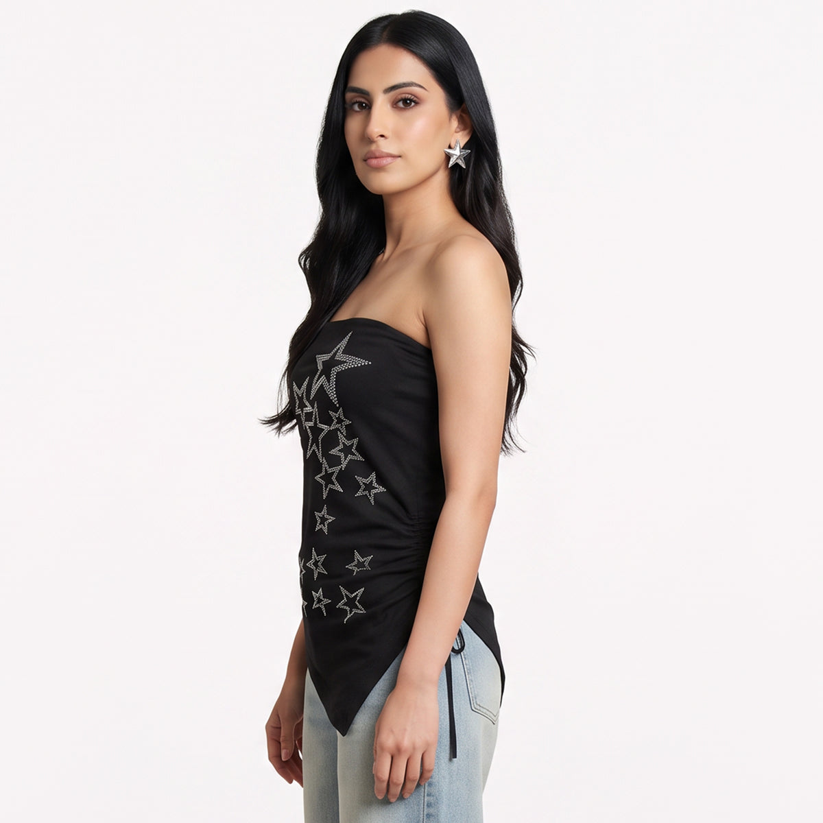 Embellished Off Shoulder Slim Top