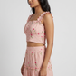Embroidered Shoulder Straps Sleeve Slim Top