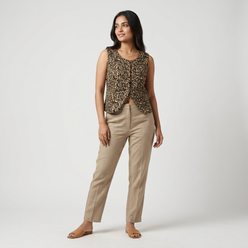 Printed Vest Top with Animal Print