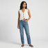 Cotton Solid V-Neck Boxy Top