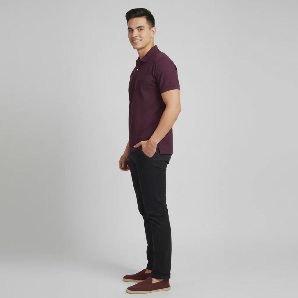 Double Dyed Polo™ T-Shirt With Anti-Curl Collar Pique Knit