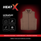 Heat-X Ultrapuff High Neck Sleeveless Gilet Jacket - Water Repellant Fabric with Zippered Hand Pockets
