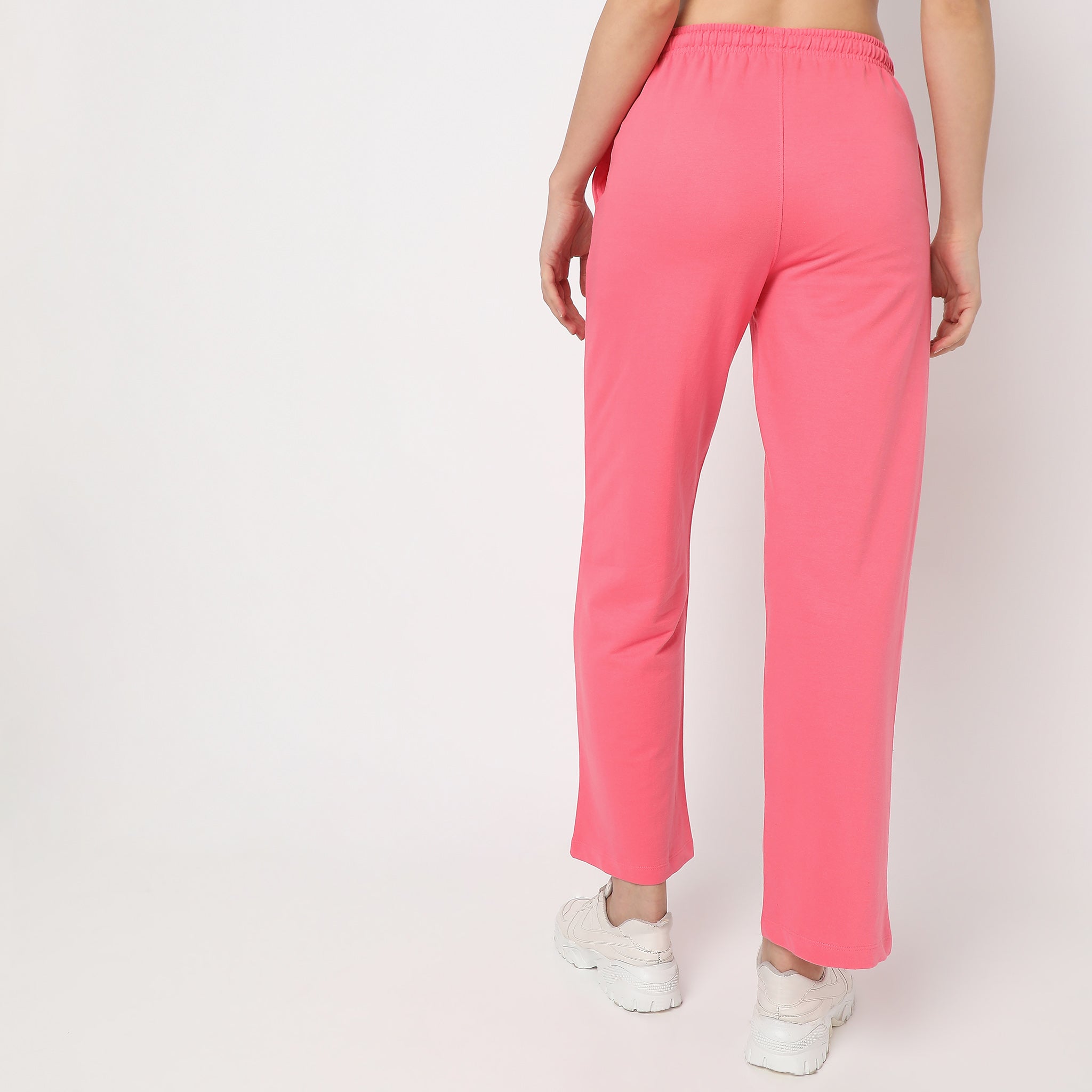 Regular Fit Solid Mid Rise Lounge Pants