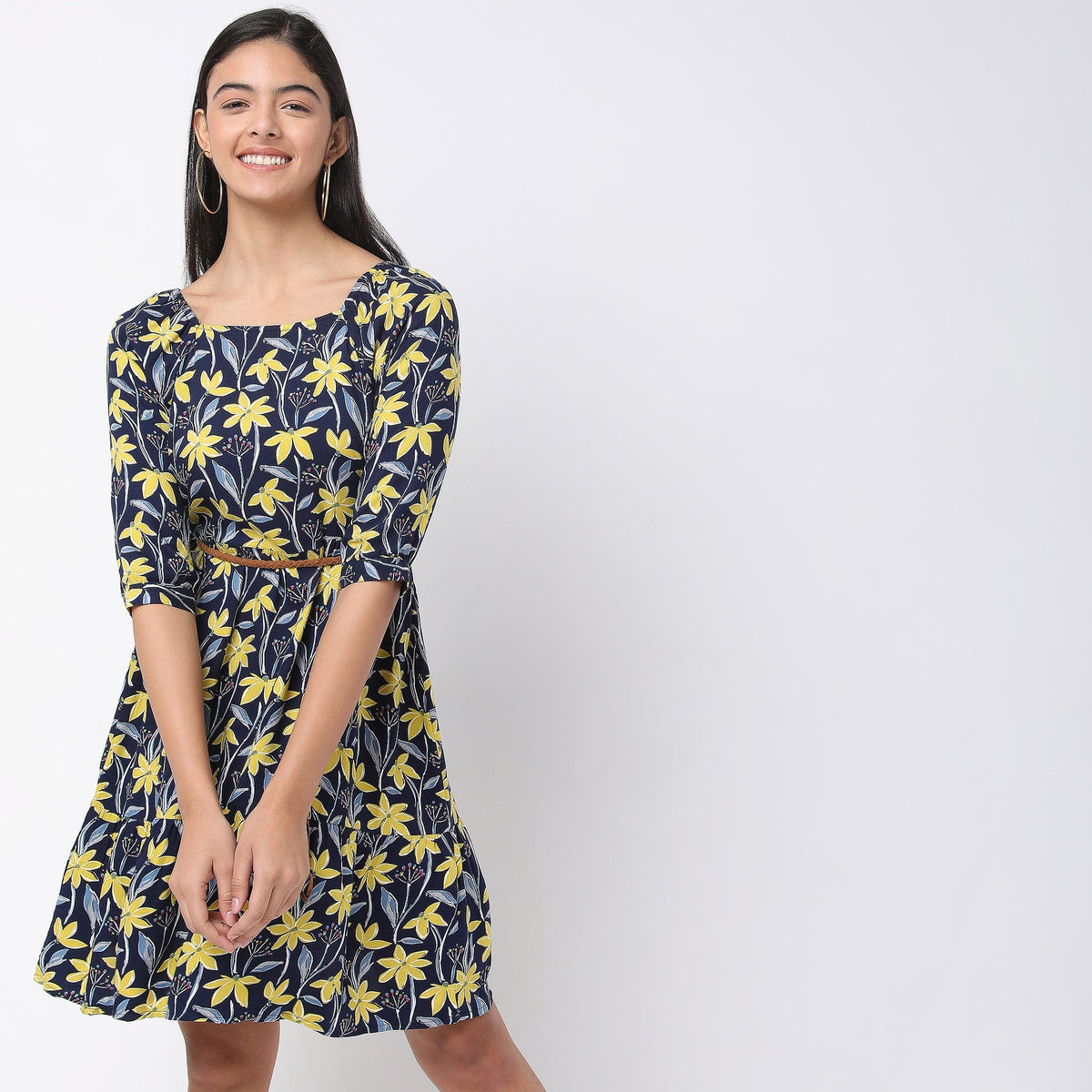 Regular Fit Floral Dress