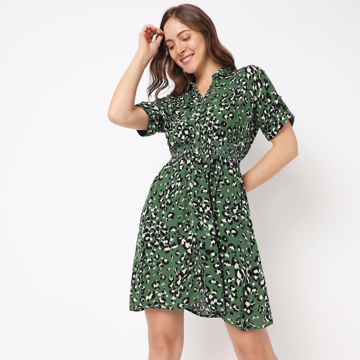 Regular Fit Printed Dress