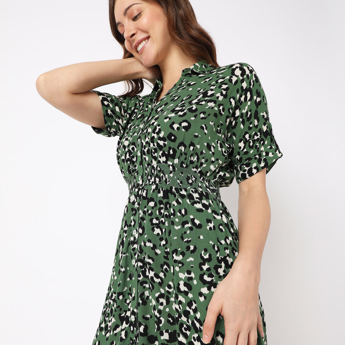 Regular Fit Printed Dress