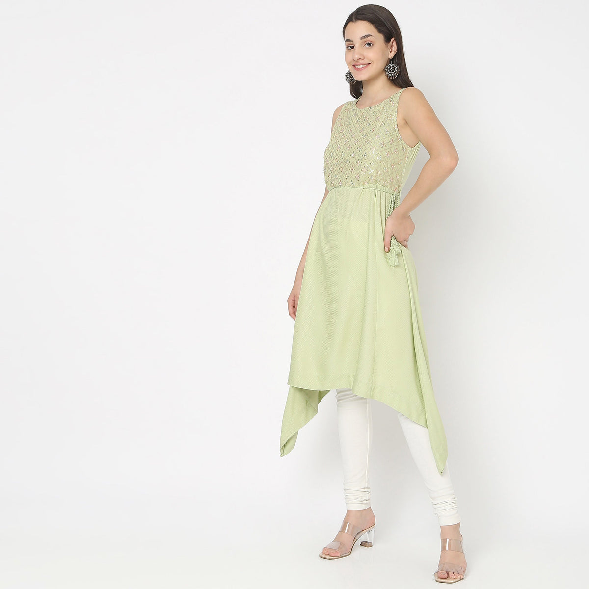 Flare Fit Embellished Kurta