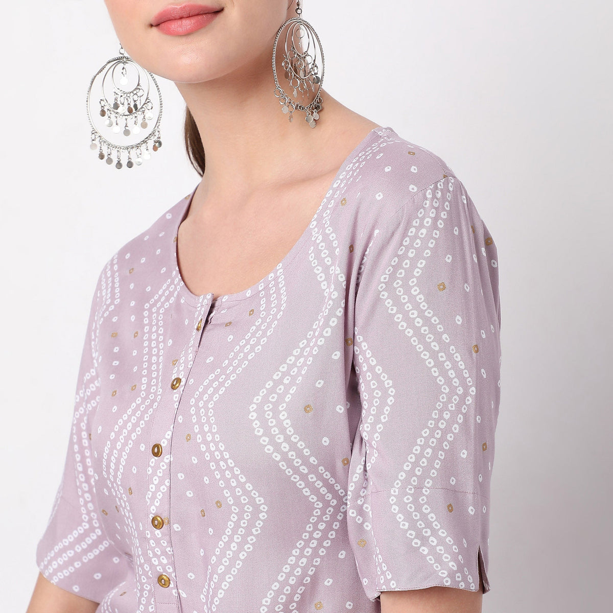 Women Wearing Regular Fit Printed Kurta