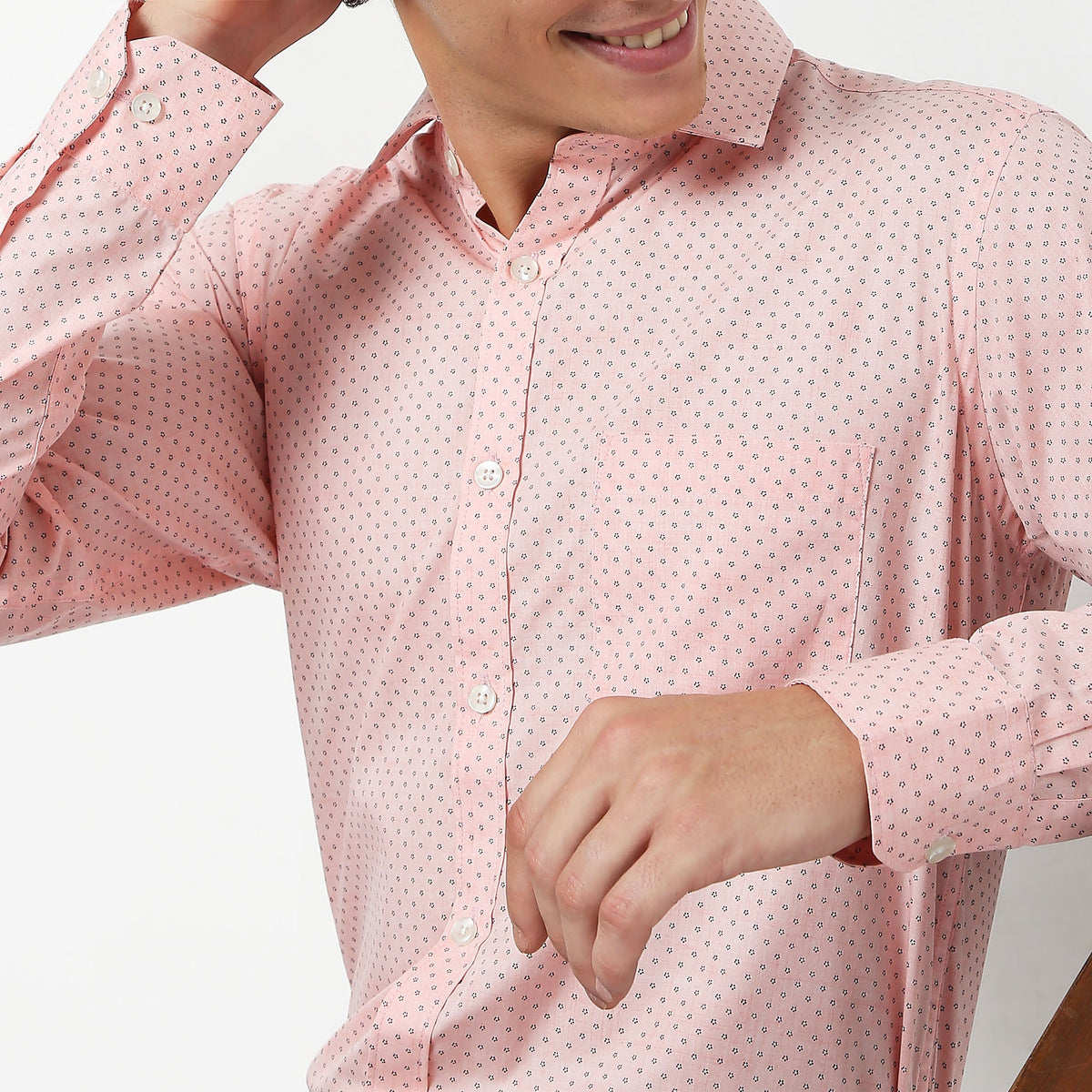 Men Wearing Regular Fit Printed Shirt